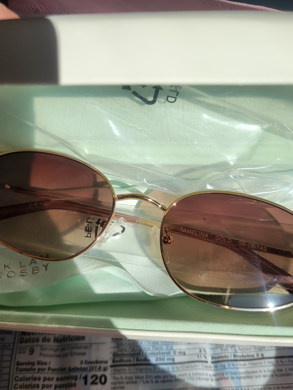 Derek Lam 10 Crosby Amelina Gold Brown Gradient Sunglasses NWOT